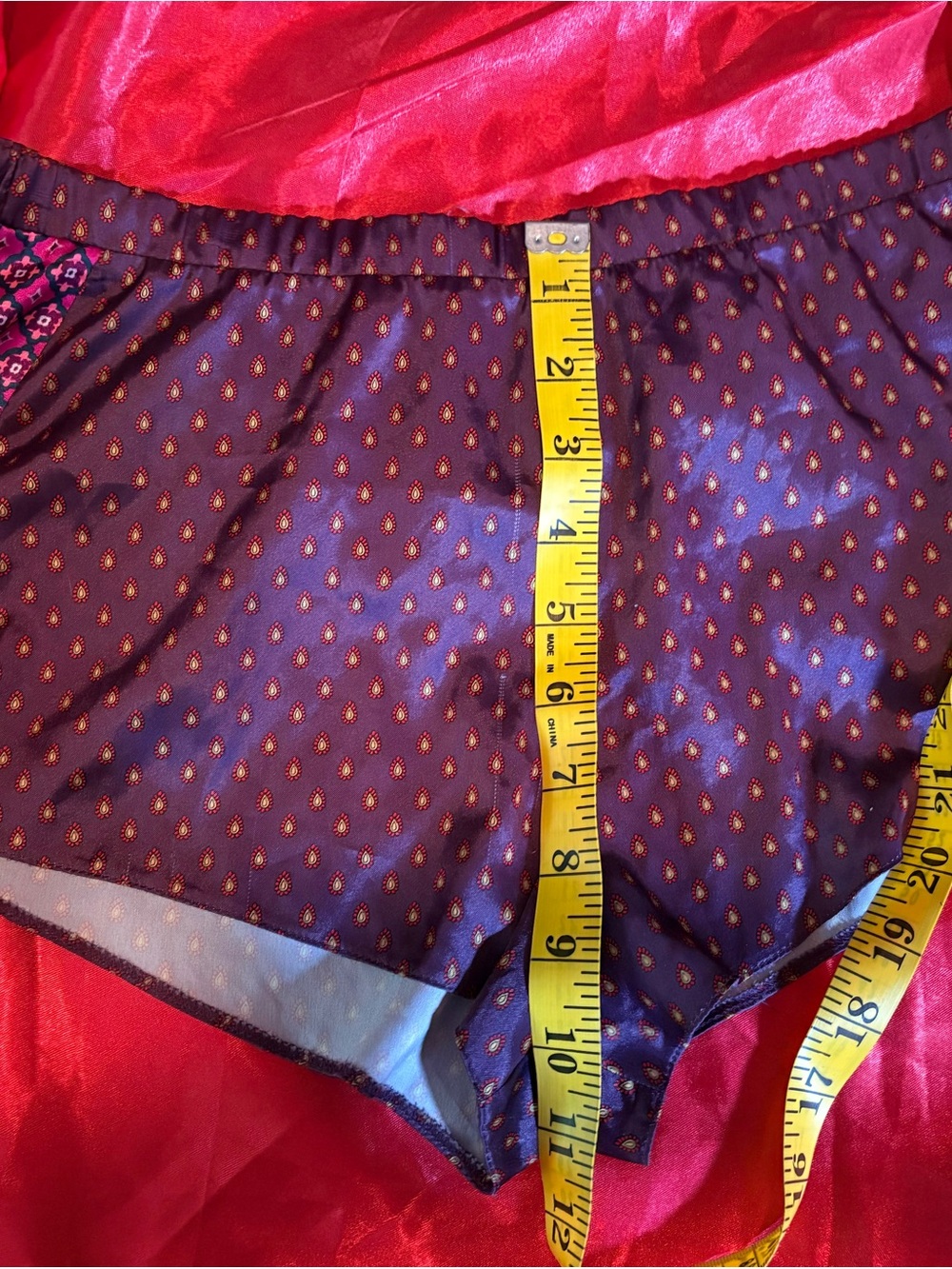 Victoria's Secret Purple Satin Bike Shorts with Gold Teardrop Detail